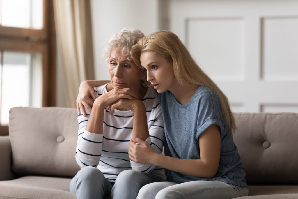 photo of mother and daughter following the spouse's accidental death