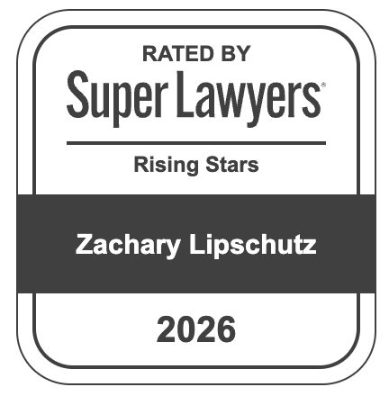 Screenshot 2026-06-02 at 23333 PM - The Garner Firm Rising Stars badge from Super Lawyers for Zachary Lipschutz, 2026.