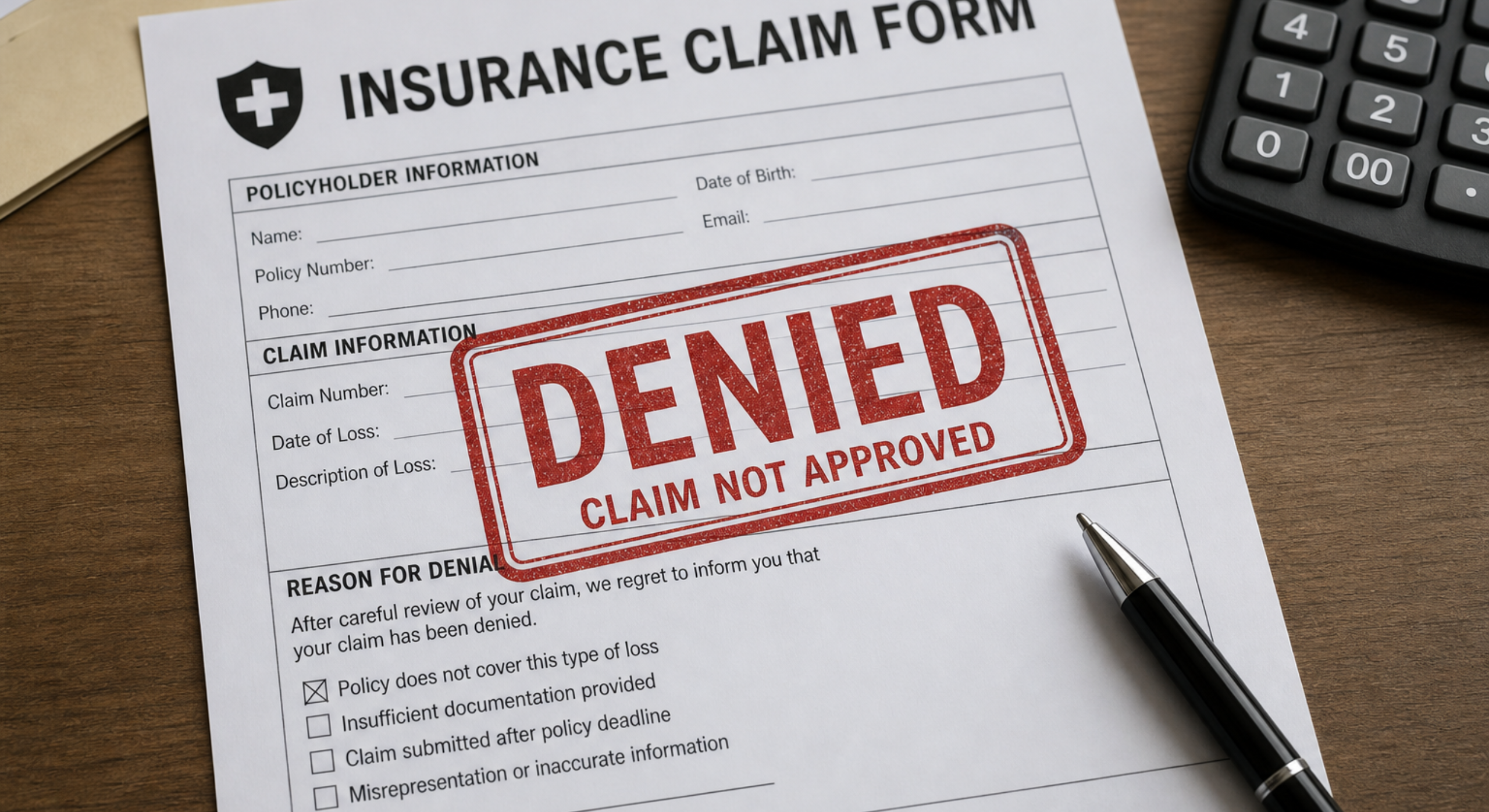 insurance claim form denied